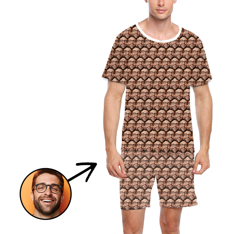 Benutzerdefinierte Foto-Pyjamas für Männer Hunde-Fußabdruck
