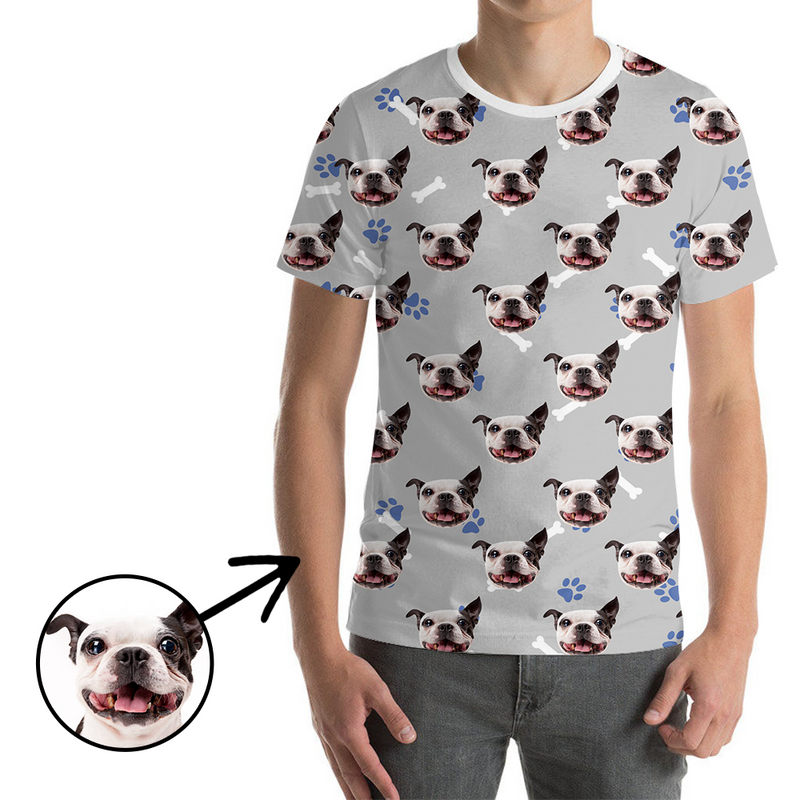 Kundenspezifisches Foto-T-Shirt Unisexhundetatzen-Abdruck