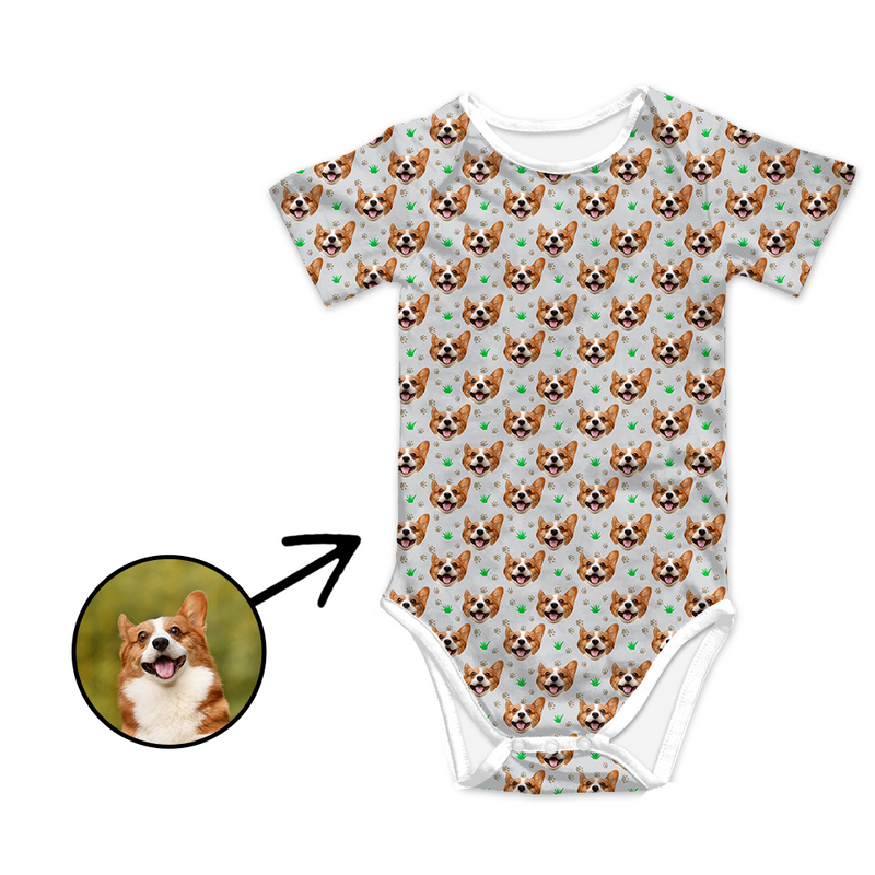 Kundenspezifisches Gesicht Baby Strampler Herz Das Gesicht meiner geliebten Person