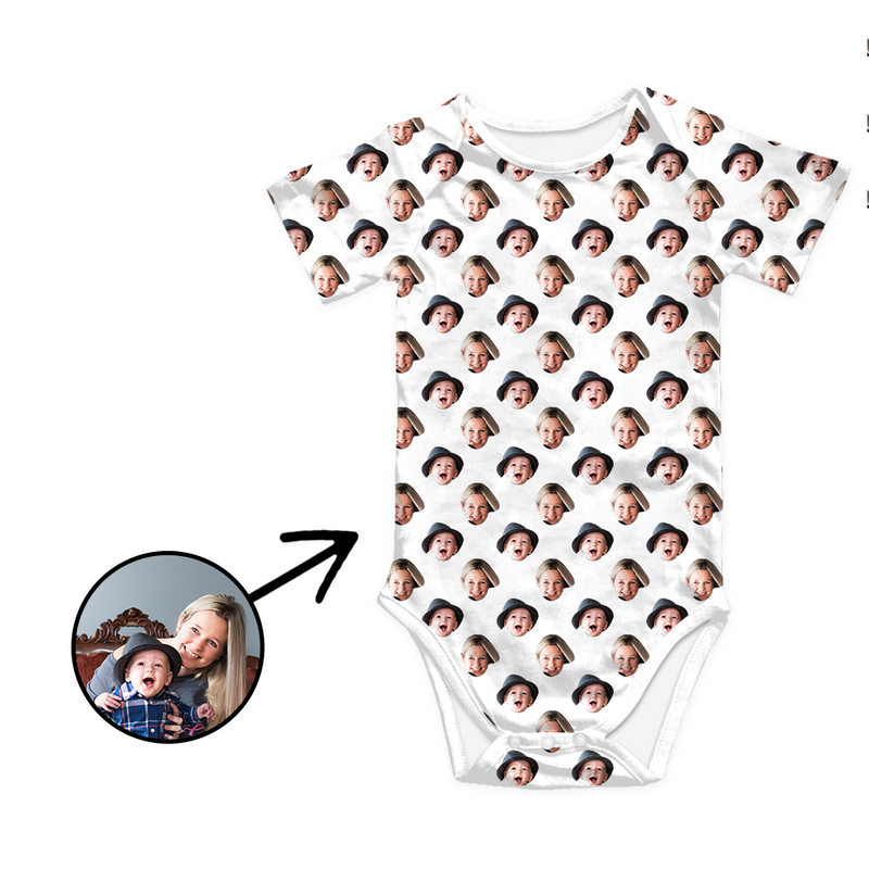 Kundenspezifisches Gesicht Baby Strampler Herz Das Gesicht meiner geliebten Person