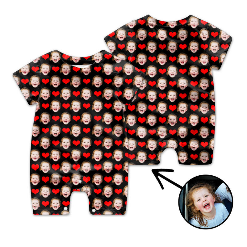Kundenspezifisches Gesicht Baby Strampler Herz Das Gesicht meiner geliebten Person