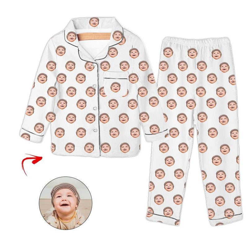 Benutzerdefiniertes Foto Kinder Pyjama Ich liebe mein Baby hellblau