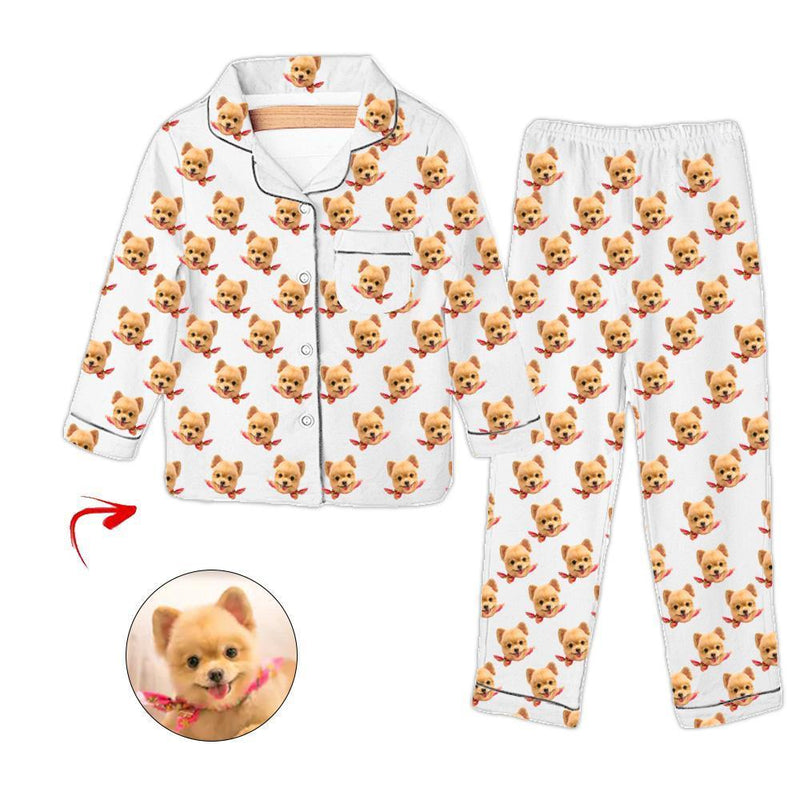 Benutzerdefiniertes Foto Kinder Pyjama Ich liebe meinen Hund Rosa