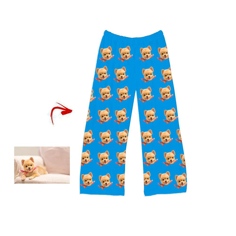 Kundenspezifisches Foto Pyjama Hosen Herz glücklich du und ich grau