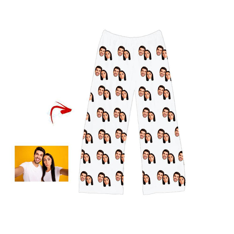 Benutzerdefinierte Foto Pyjama Hosen glücklich du und ich rot