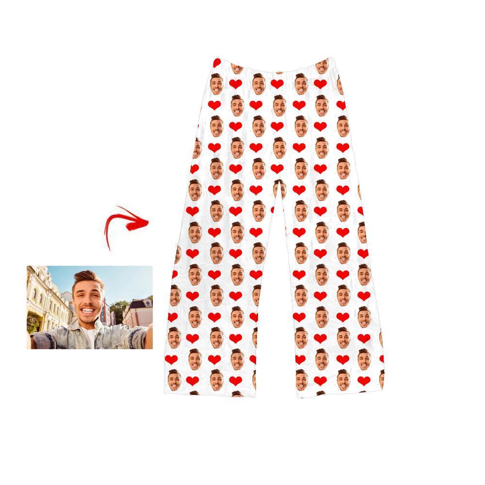 Kundenspezifische Foto Pyjama Hosen Herz I Liebe mein Ehemann Weiß