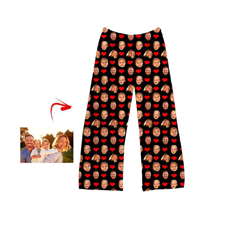 Liebe des kundenspezifischen Foto Pyjama Hosen Herz I mein Familien Weiß
