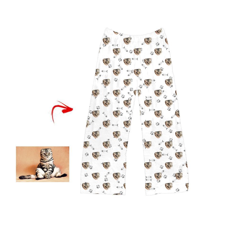 Kundenspezifischer Foto Pyjama Hosen Katzen Fußabdruck