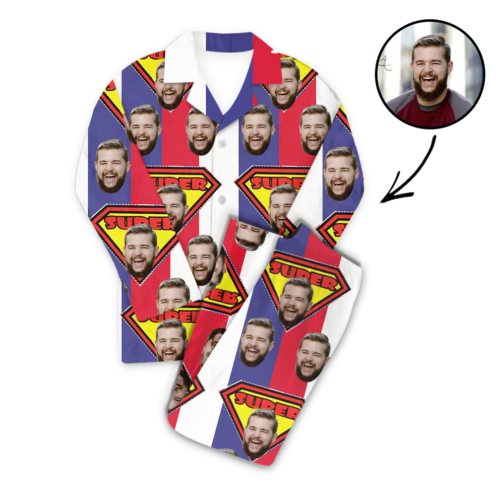 Benutzerdefiniertes Foto Pyjama Set Super-Vater-Vatertagsgeschenke