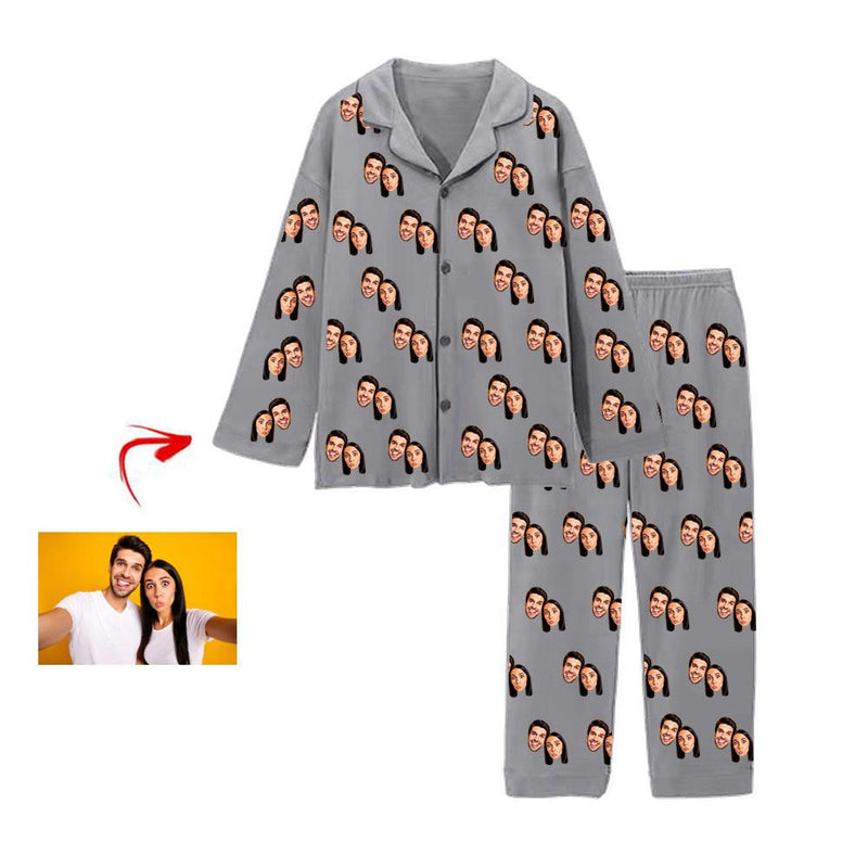 Kundenspezifischer Foto Pyjama Happy You And Me Grau