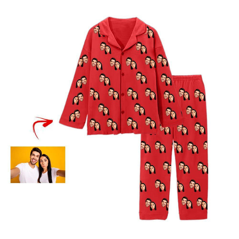 Kundenspezifischer Foto Pyjama Happy You And Me Grau