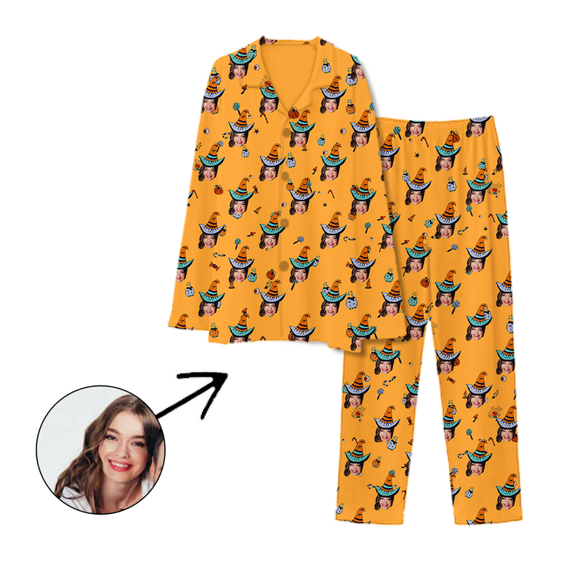 Kundenspezifische Foto Pyjamas glückliches Halloween hellpurpurn