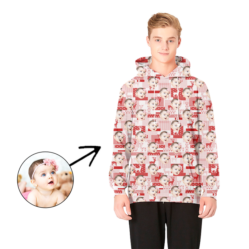 Kundenspezifische Foto-Kapuzenpullis Ren-Weihnachten