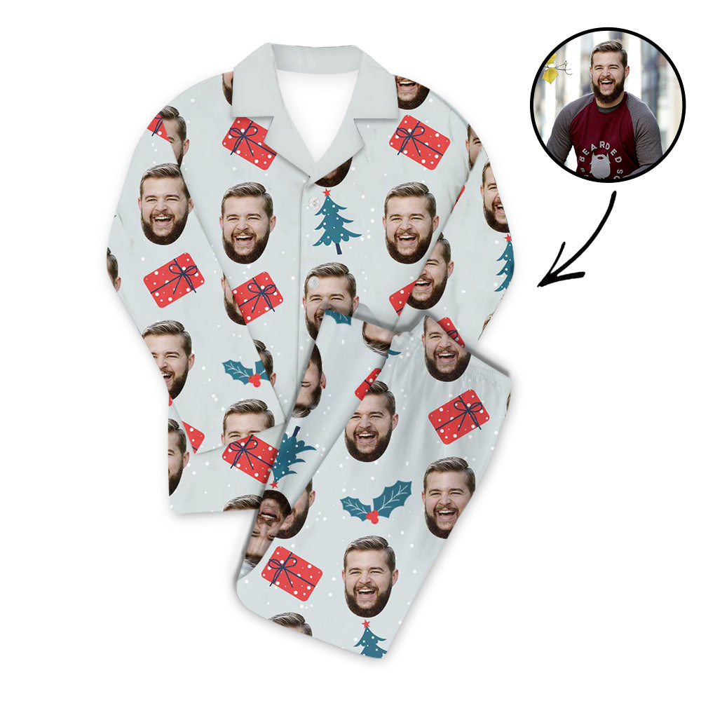 Benutzerdefiniertes Foto Pyjama Set Unisex-Weihnachtsbaum mit Geschenken