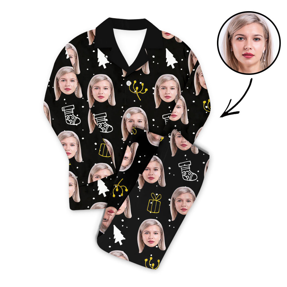 Benutzerdefiniertes Foto Pyjama Set Unisex-Weihnachtssocken bedruckt