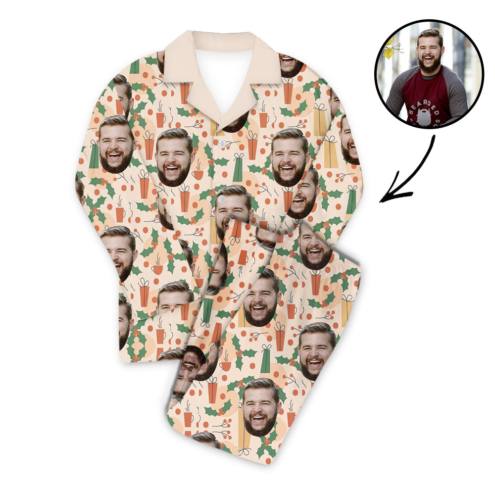 Benutzerdefiniertes Foto Pyjama Set Unisex-Weihnachtspandanten