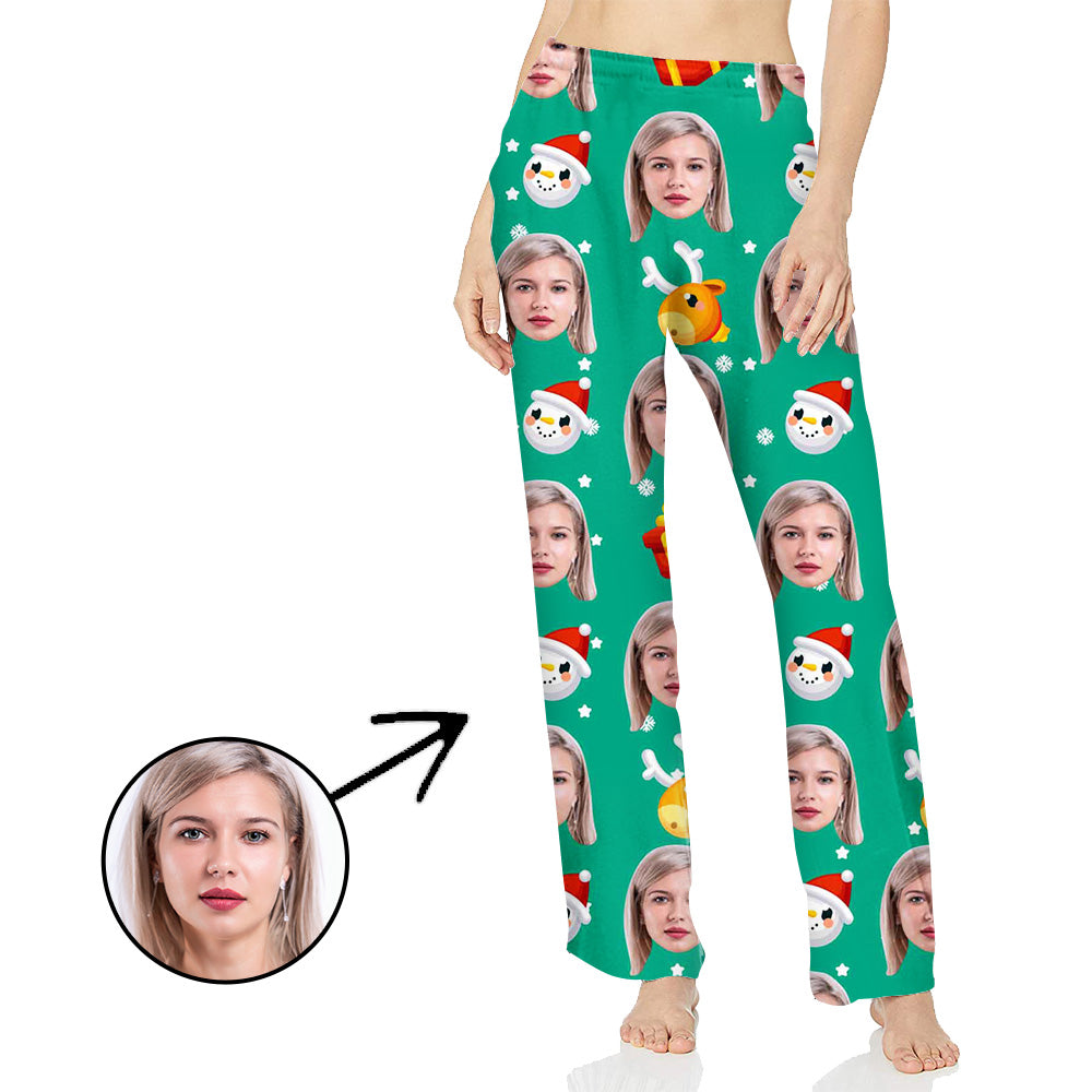 Personalisiert Foto Pyjamas Hose für Frauen Schönes Schneema und Geschenke