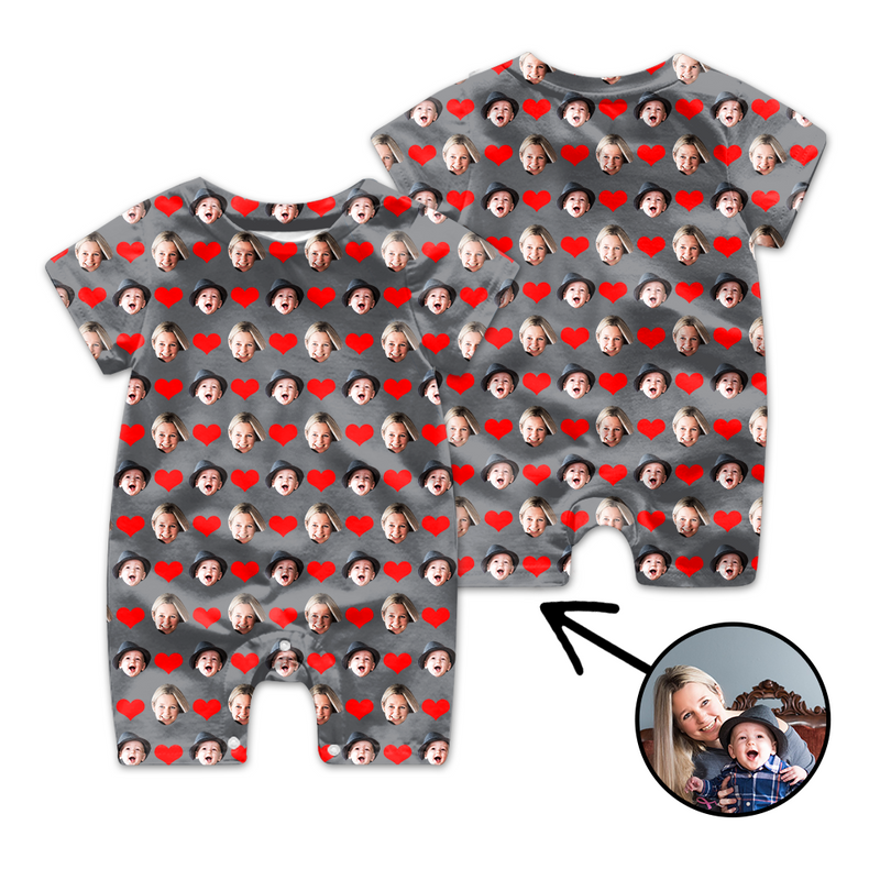 Kundenspezifisches Gesicht Baby Strampler Herz Das Gesicht meiner geliebten Person