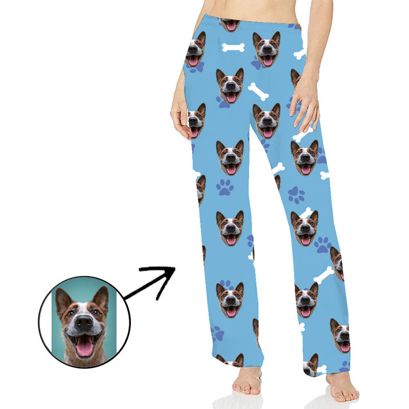 Personalisiert Foto Pyjamas Hose für Frauen Weihnachtsmann und Schneemann